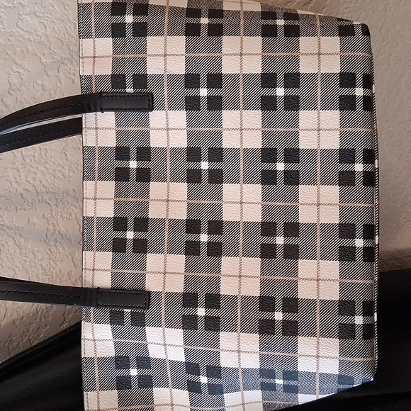 Kate Spade Plaid Black and White Tote - Picture 4 of 10